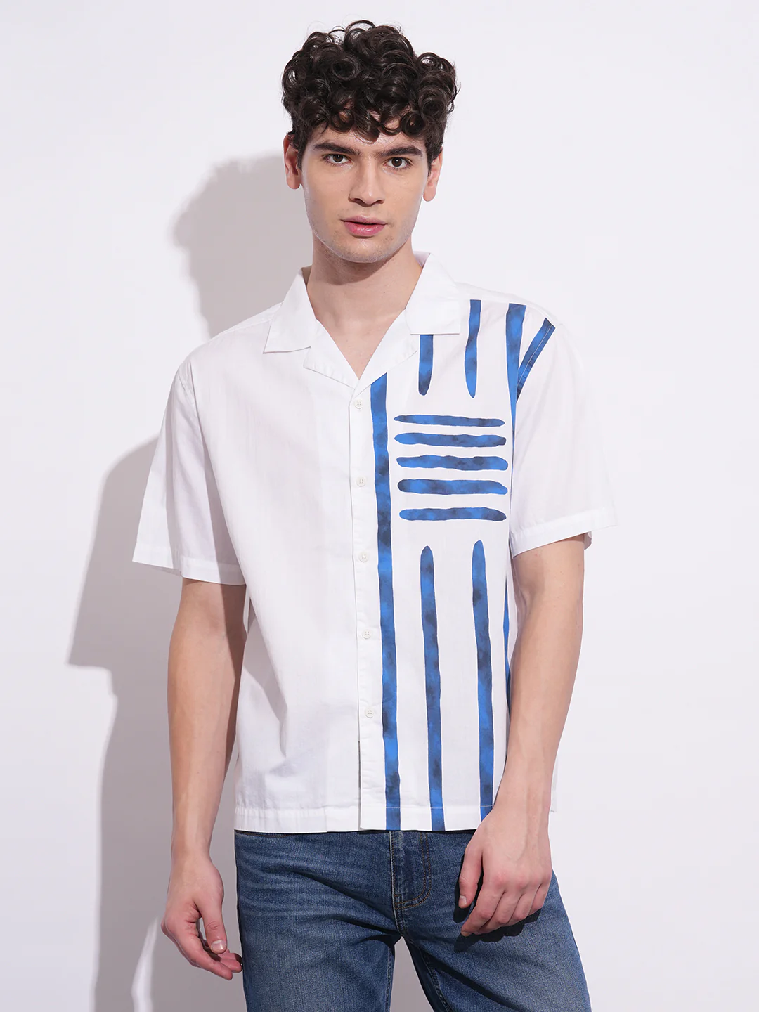 White Regular Fit Regular Collar Men's Shirt by Being Human Clothing