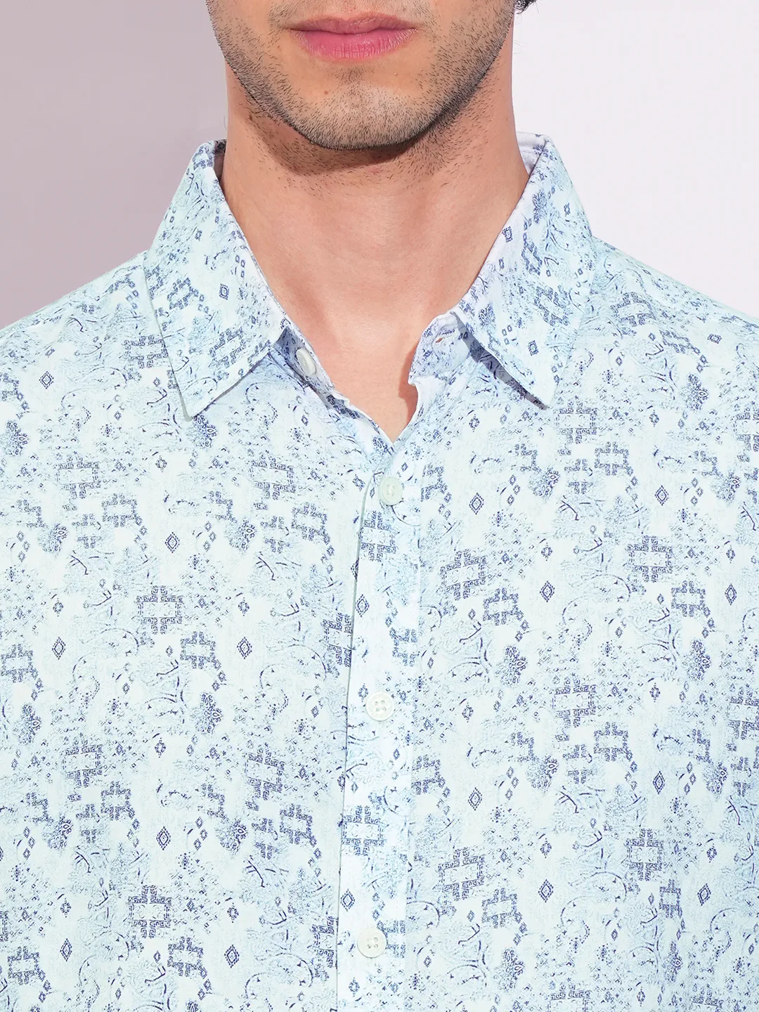 White Slim Straight Fit Regular Collar Short Sleeves Men's Shirt by Being Human Clothing - Image 5