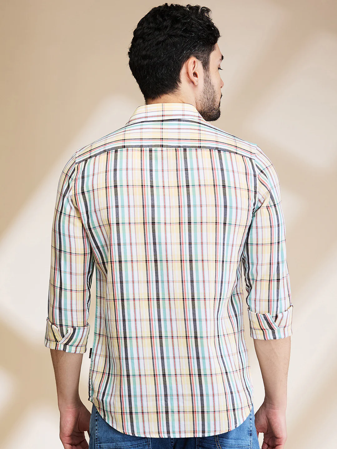 White Slim Fit Regular Collar Men's Shirt by Being Human Clothing - Image 3