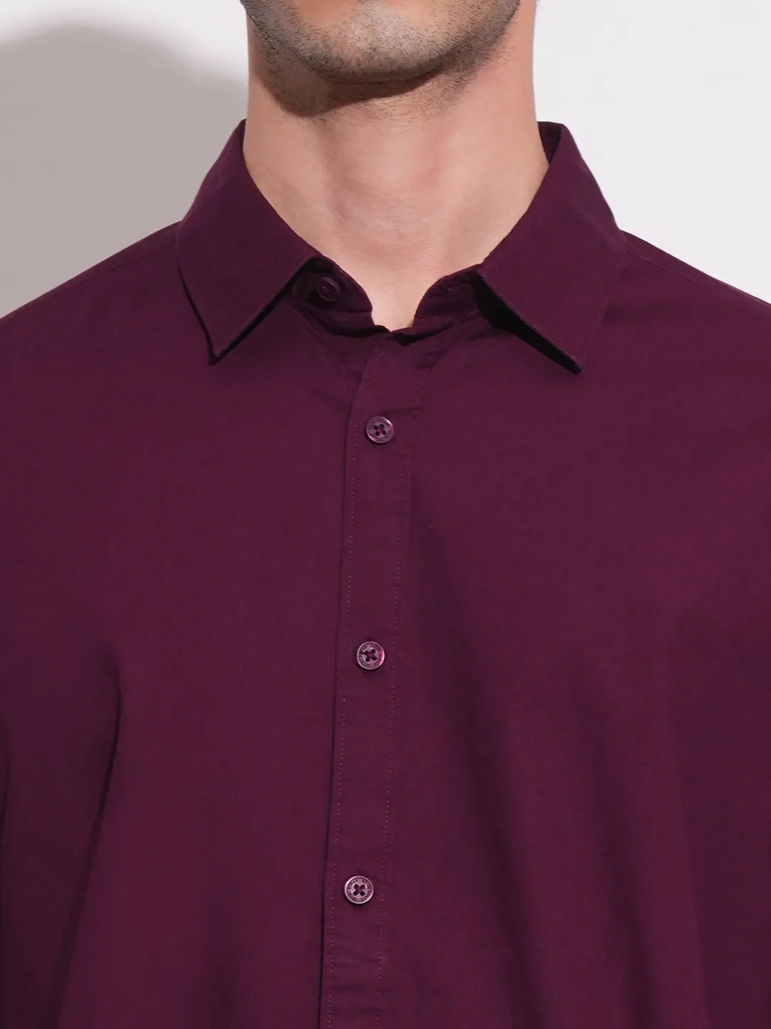 Red Slim Straight Fit Regular Collar Long Sleeves Men's Shirt by Being Human Clothing - Image 5