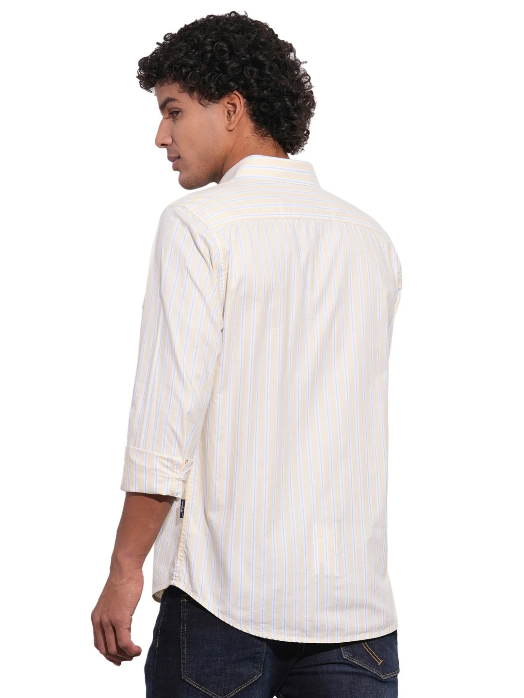 Yellow Regular Fit Regular Collar Men's Shirt by Being Human Clothing - Image 3
