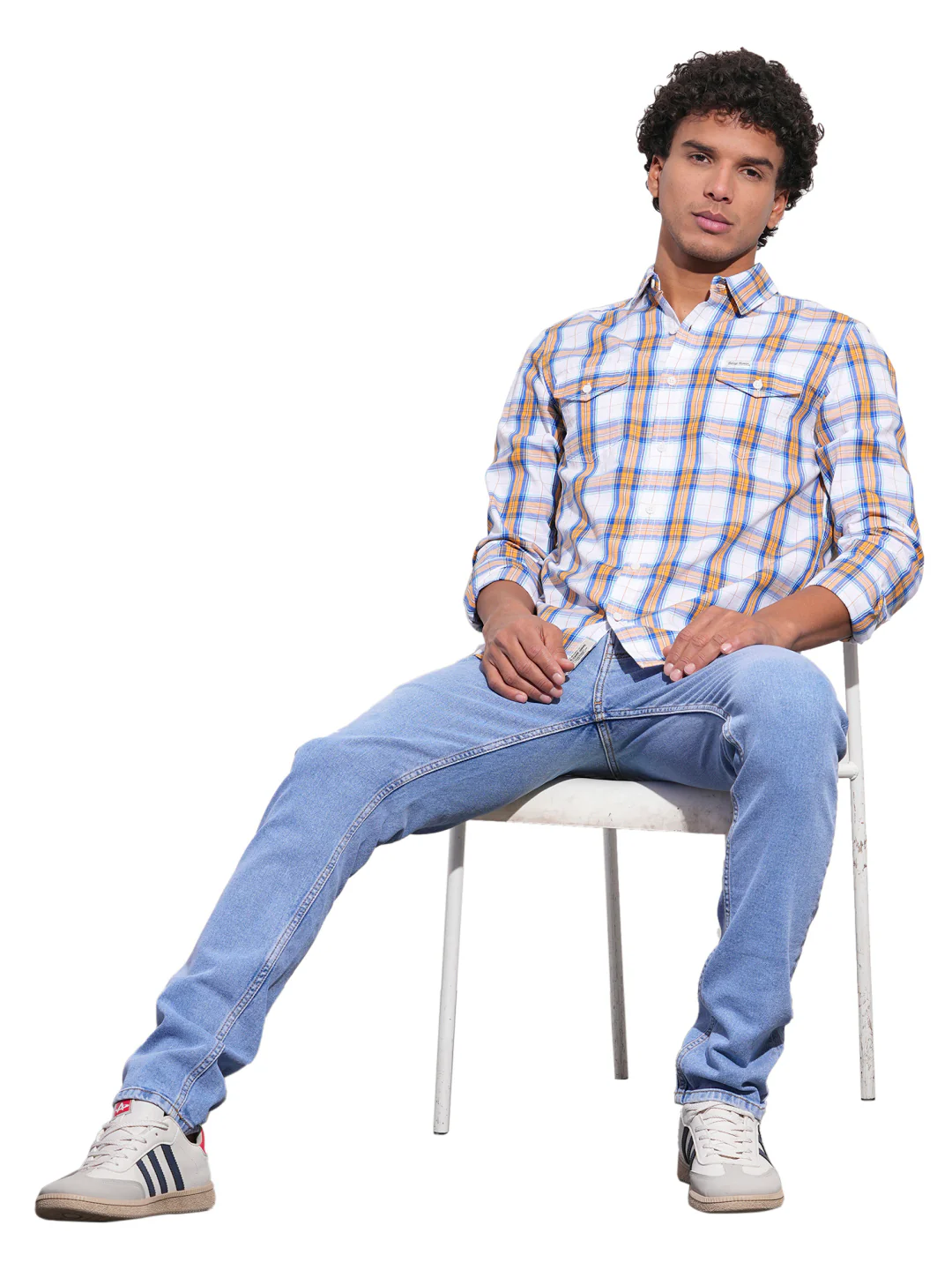 Yellow Regular Fit Regular Collar Men's Shirt by Being Human Clothing - Image 5