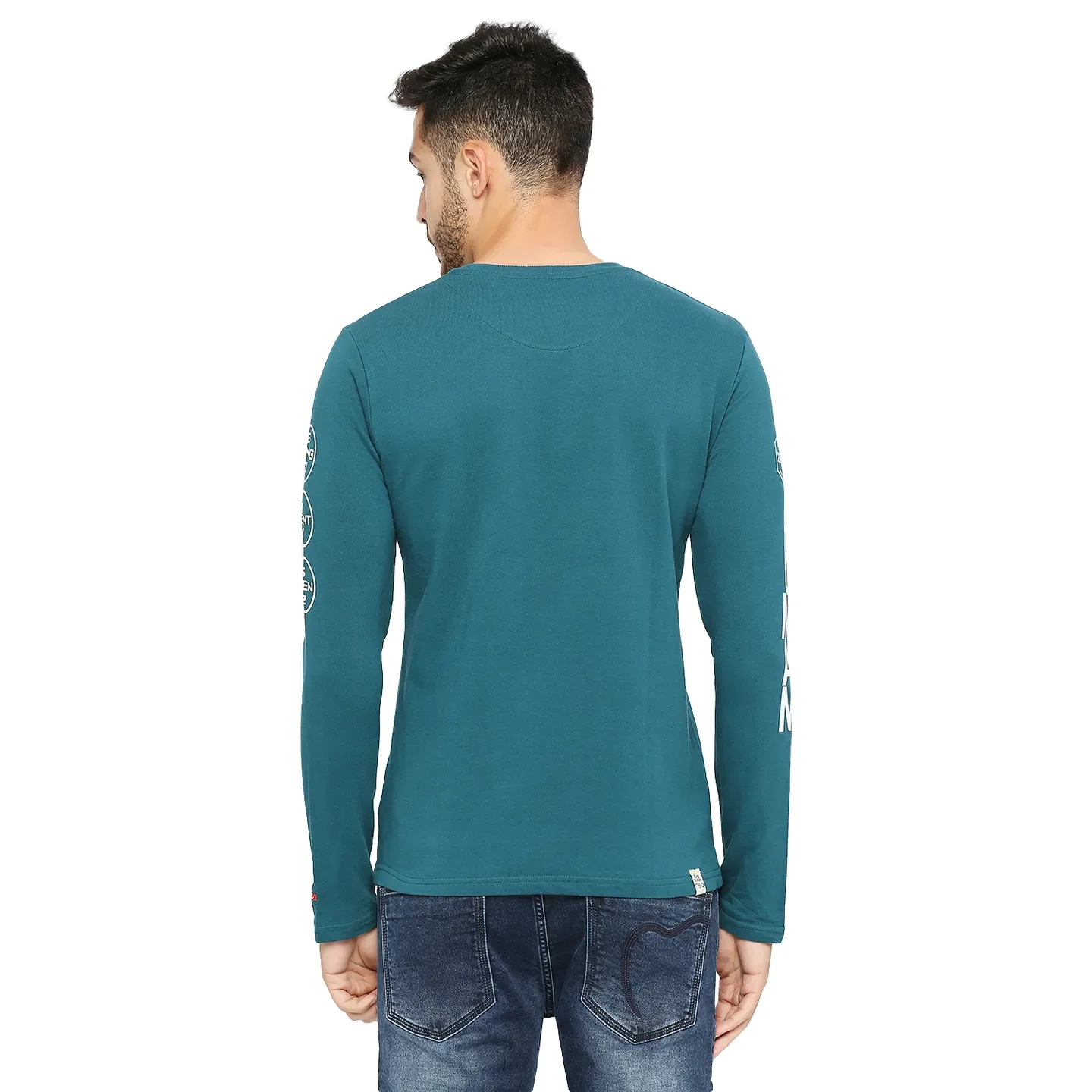 Deep Teal Men's Casual Sweatshirt by Being Human Clothing - Image 4