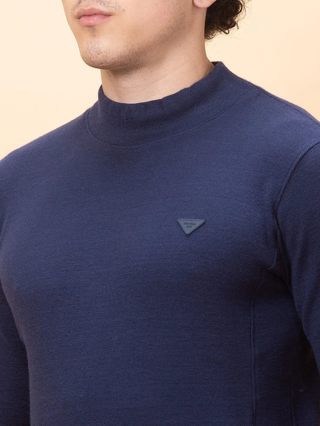 Blue Regular Fit High Neck Men's Sweatshirt by Being Human Clothing - Image 5