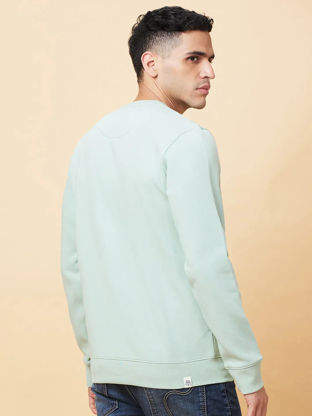 Ocean Green Regular Fit Round Neck Men's Sweatshirt by Being Human Clothing - Image 3