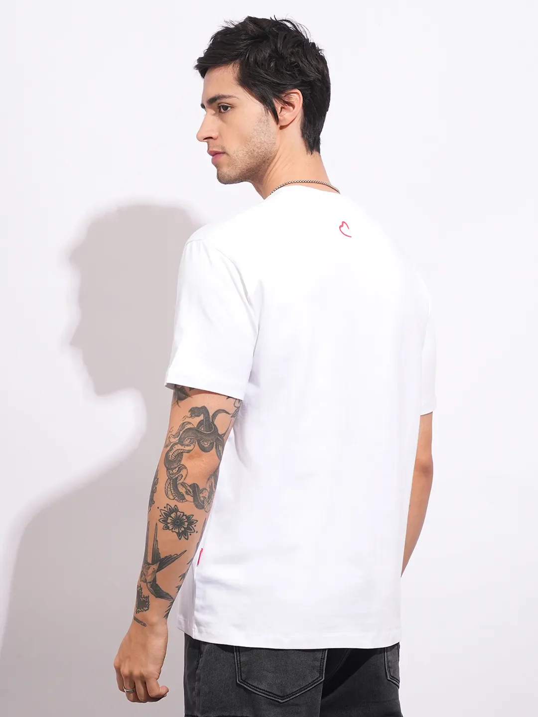 Captain America White Easy Fit Round Neck Men's T-Shirt by Being Human Clothing - Image 3