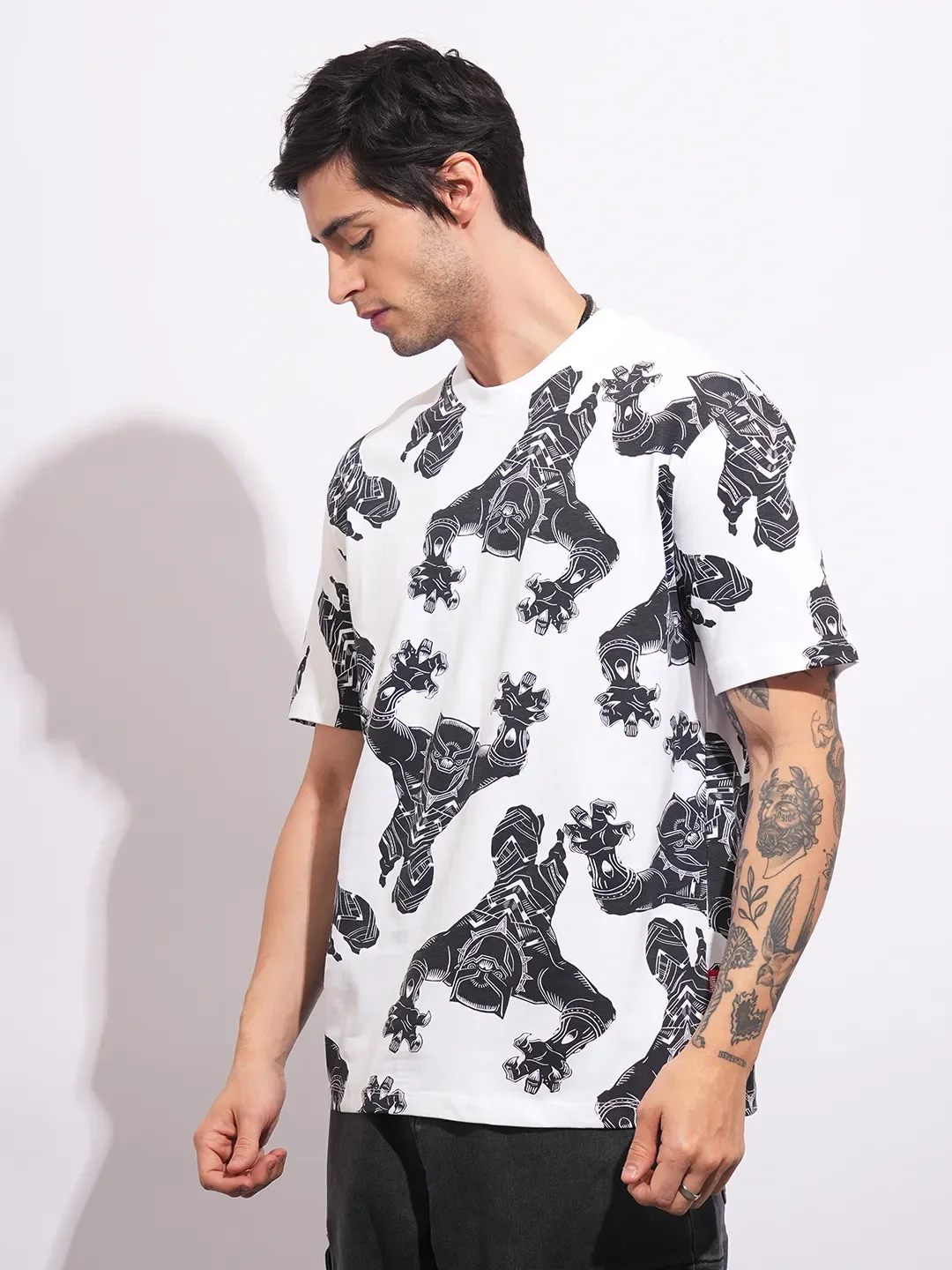 Avengers White Easy Fit Round Neck Men's T-Shirt by Being Human Clothing - Image 2