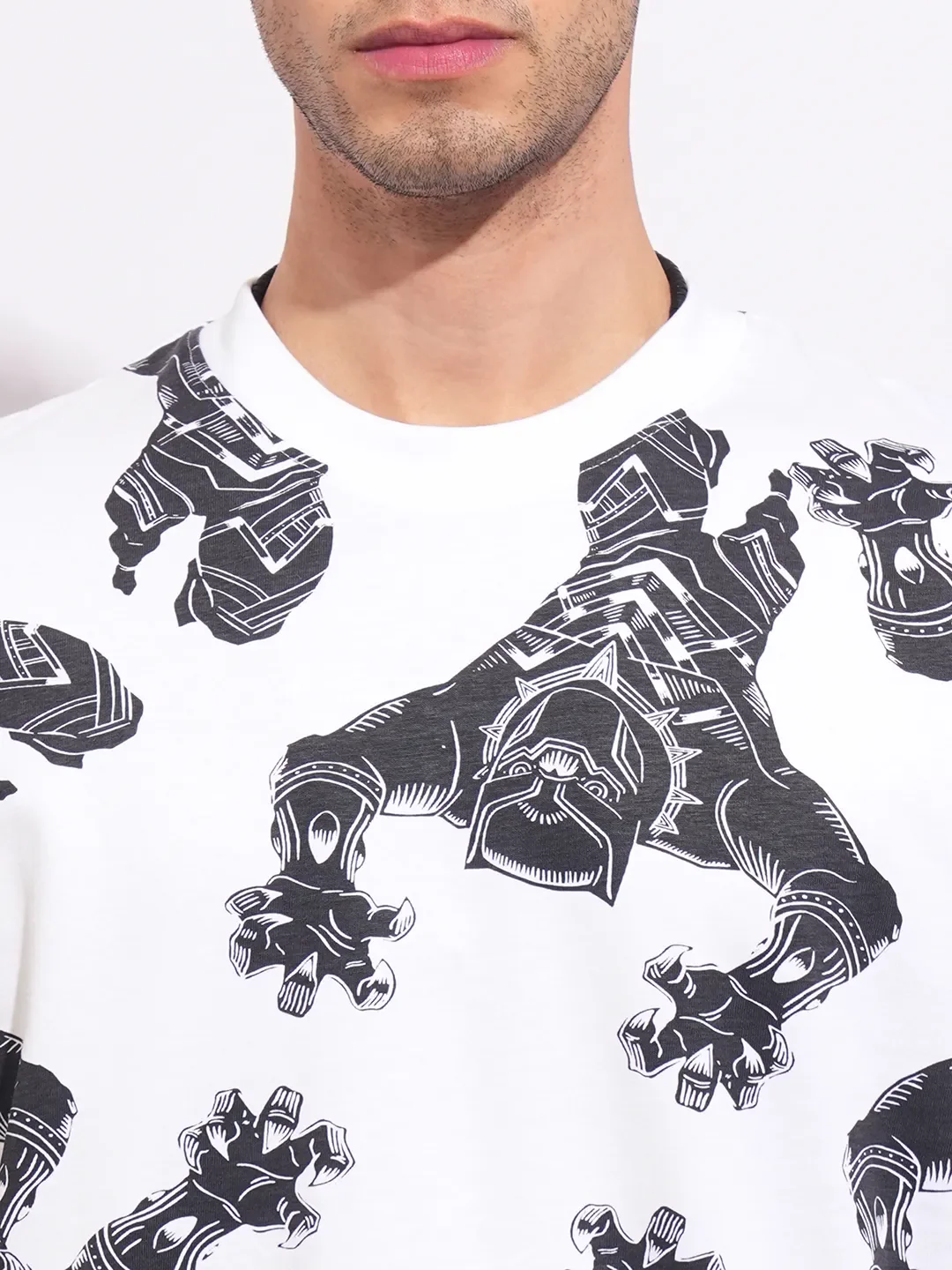 Avengers White Easy Fit Round Neck Men's T-Shirt by Being Human Clothing - Image 5