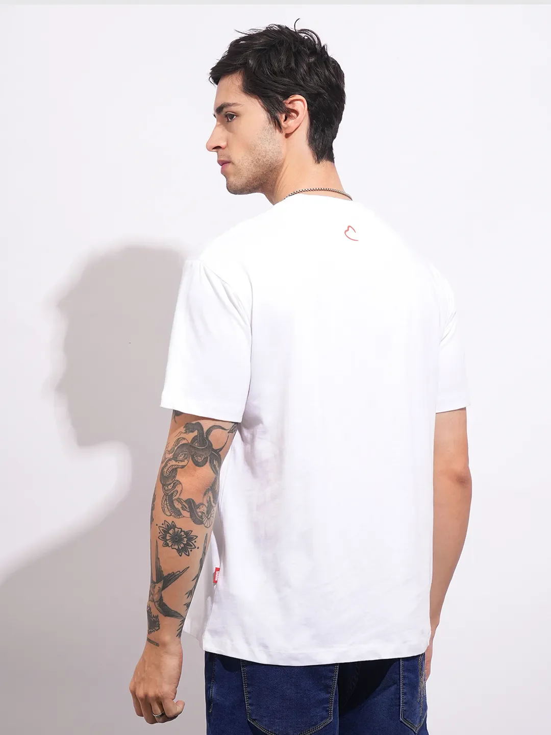Captain America White Easy Fit Round Neck Men's T-Shirt by Being Human Clothing - Image 3