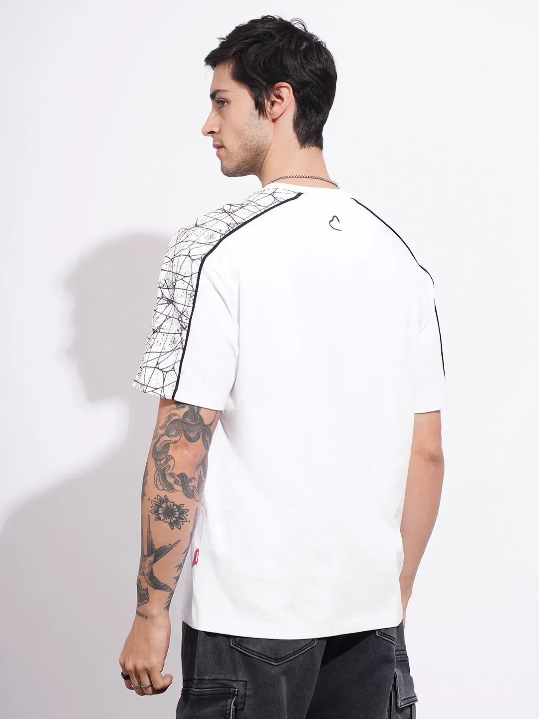 Spiderman White Easy Fit Round Neck Men's T-Shirt by Being Human Clothing - Image 3