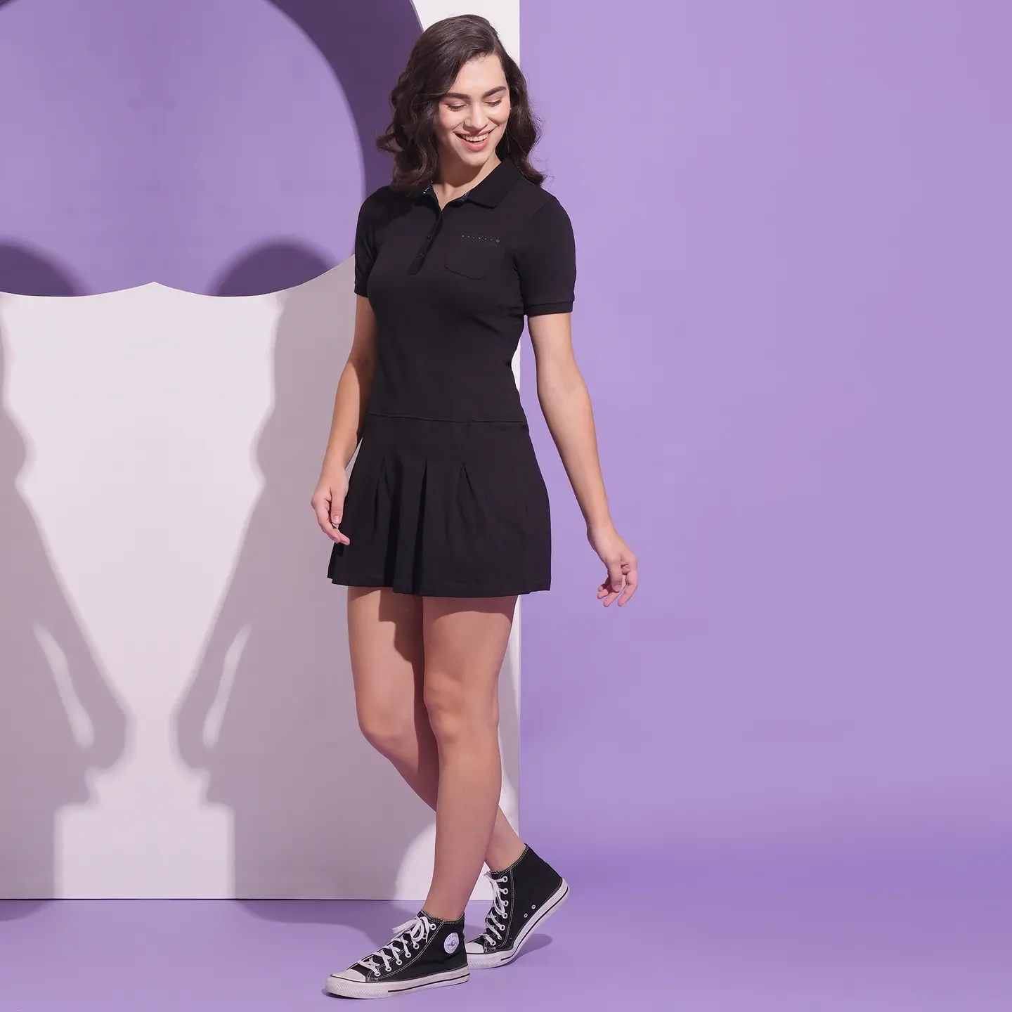 Black Women's Cotton Dress By Being Human Clothing - Image 2
