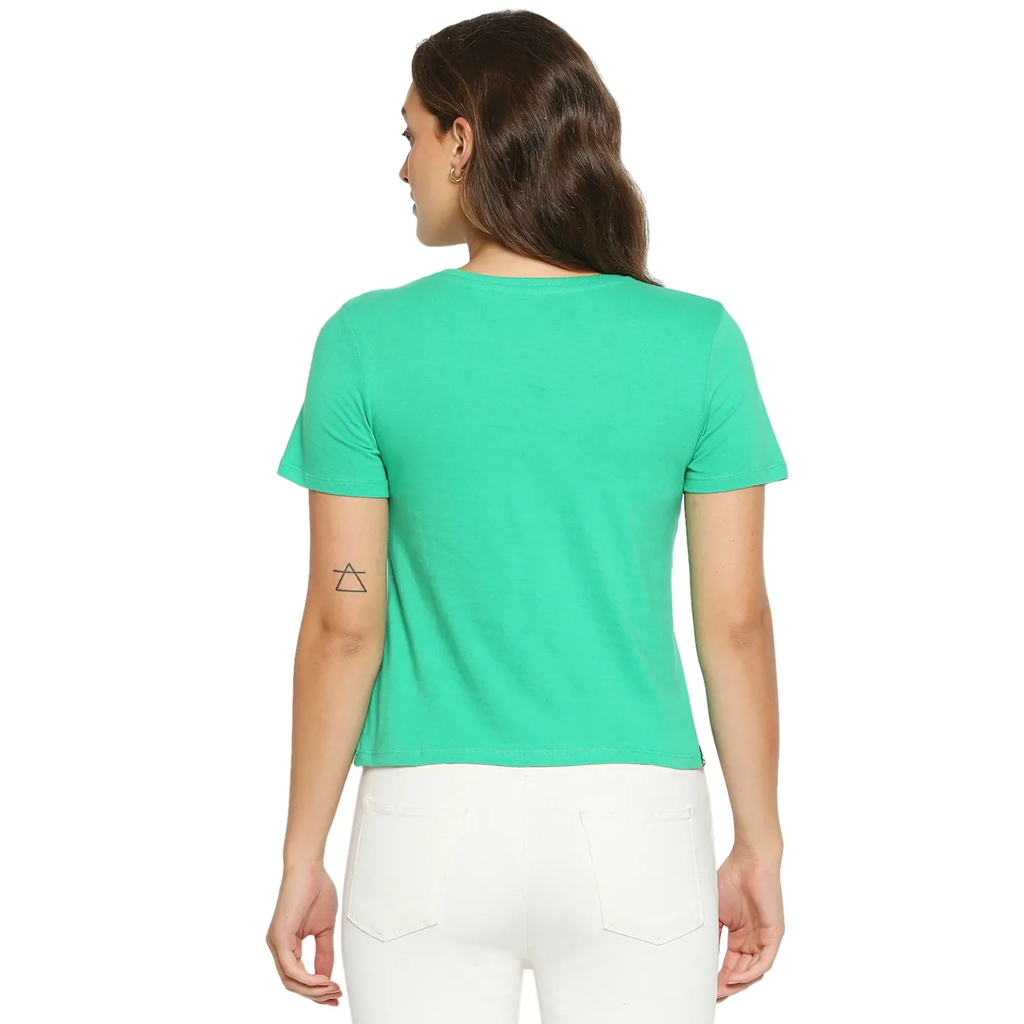 Grass Green Semi Fit Women's Cotton T-Shirt By Being Human Clothing - Image 2