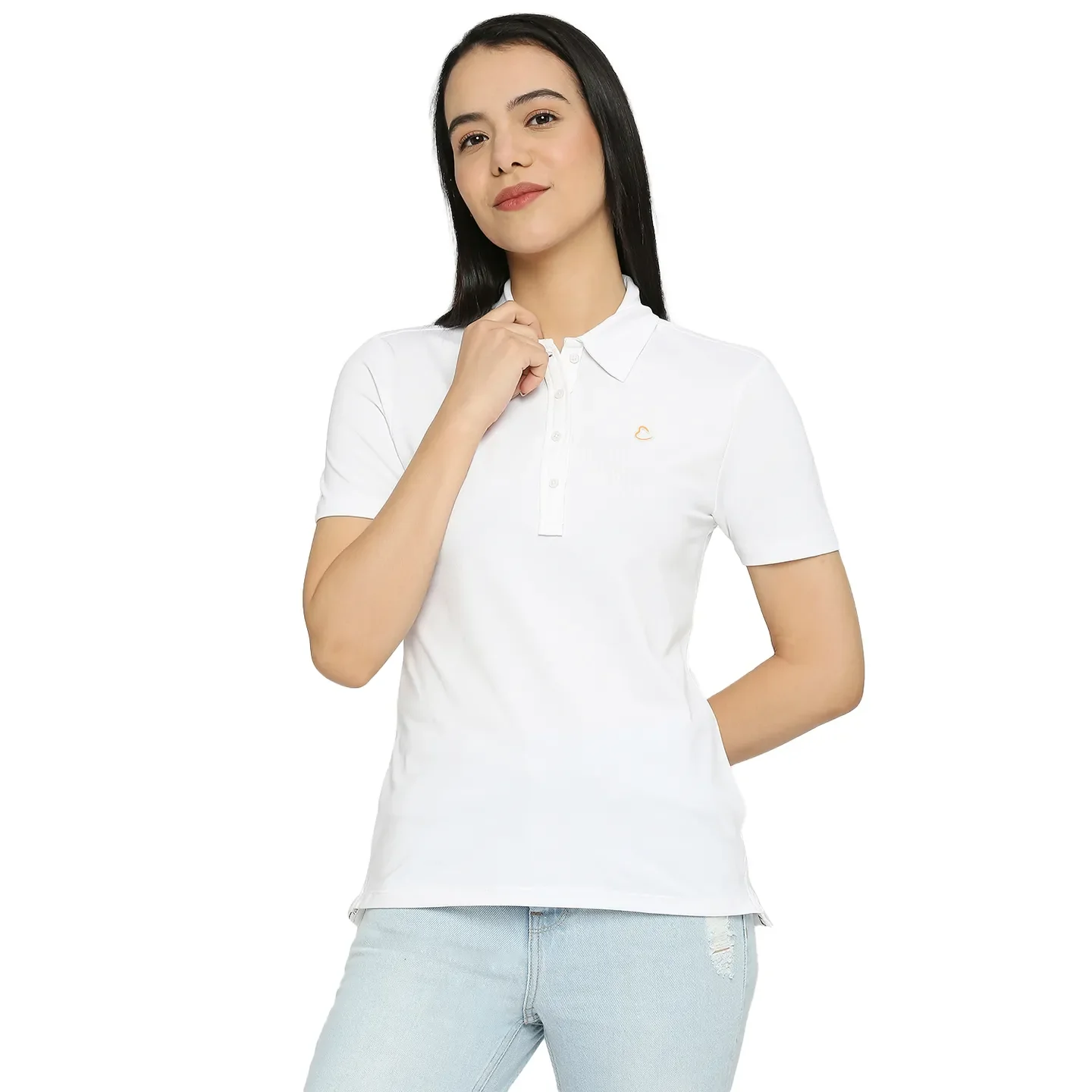 White Semi Fit Women's Cotton T-Shirt By Being Human Clothing