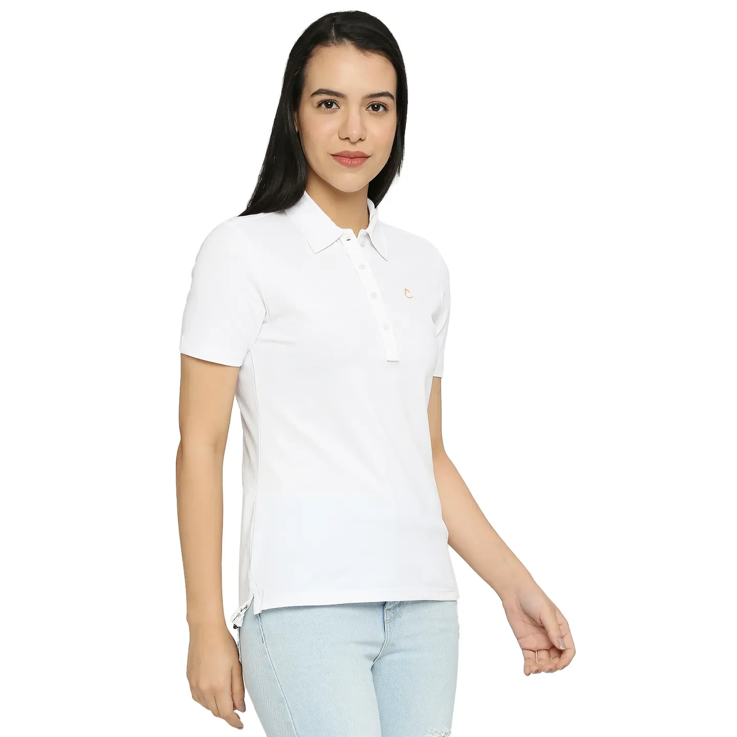 White Semi Fit Women's Cotton T-Shirt By Being Human Clothing - Image 3