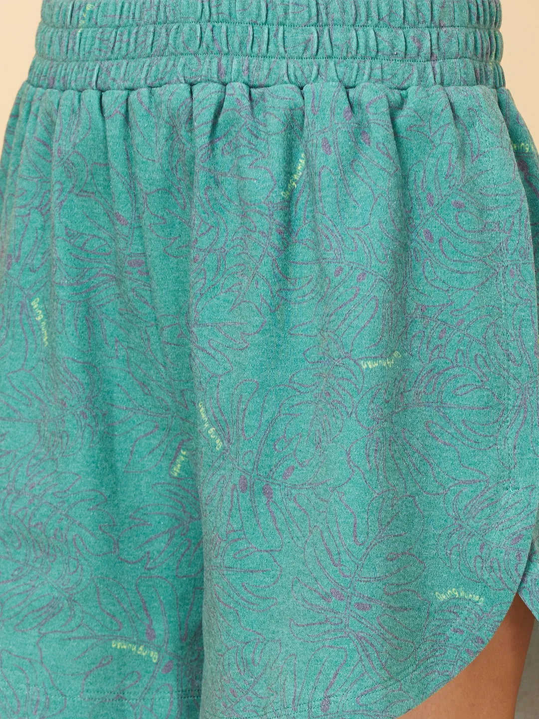 Teal Relaxed Fit Women's Cotton Blend Shorts By Being Human Clothing - Image 5