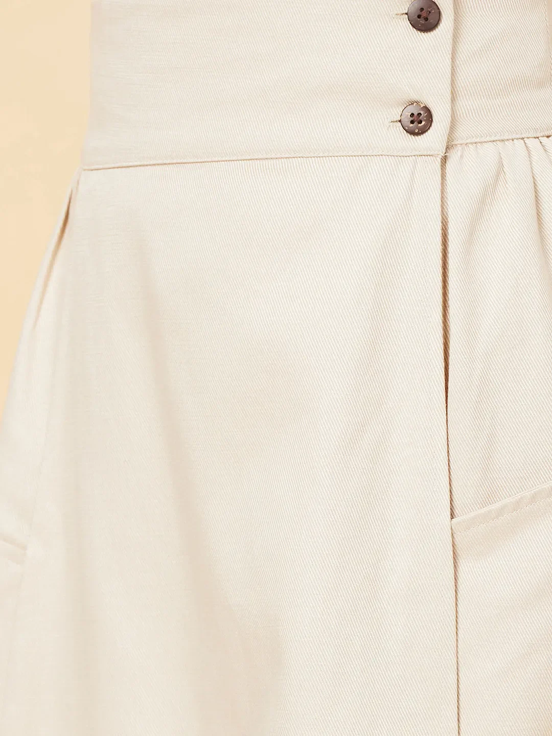 Off White Flared Regular Fit Women's Cotton Blend Skirt By Being Human Clothing - Image 5