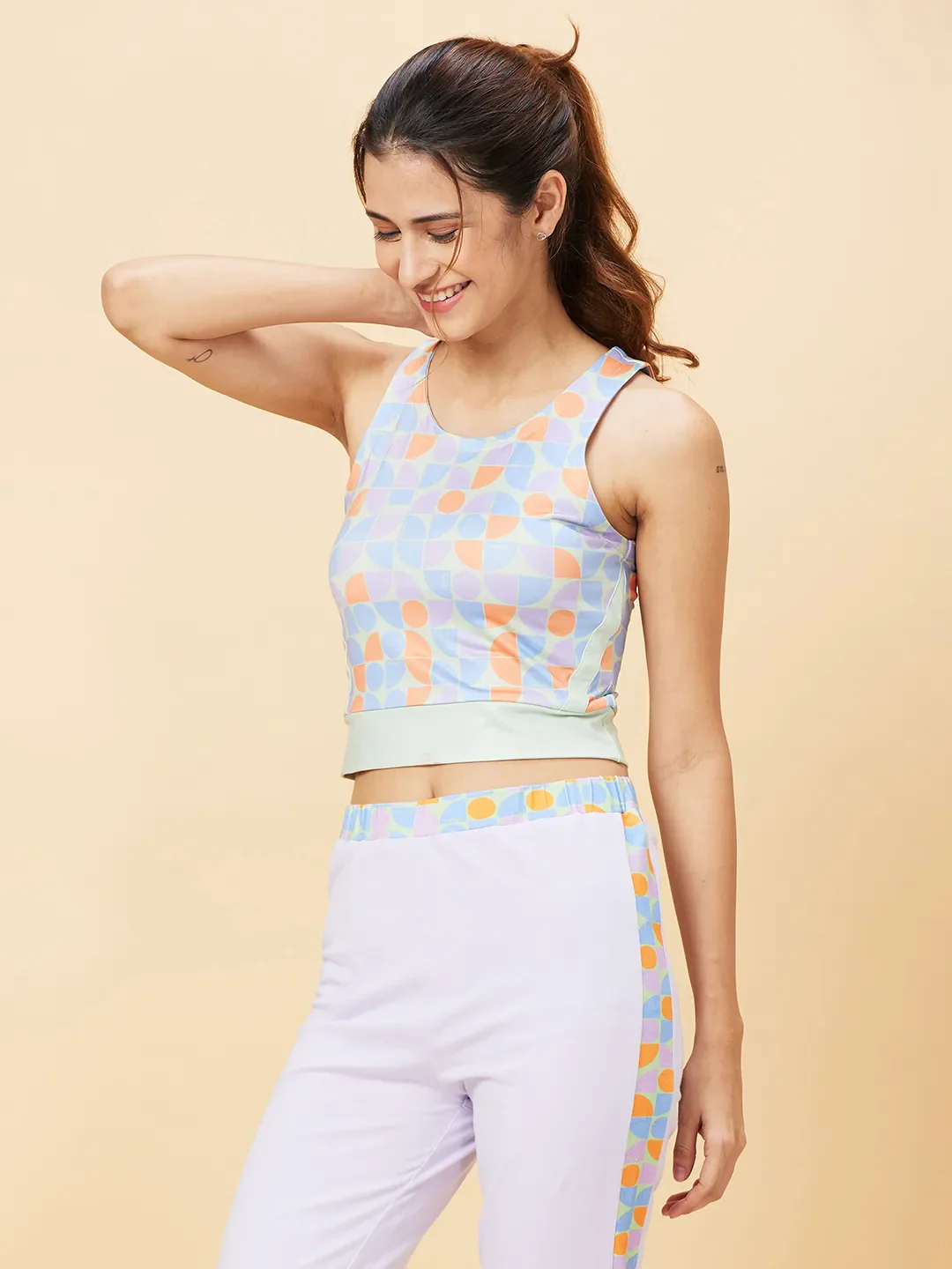 Green Slim Fit Women's Cropped T-Shirt By Being Human Clothing - Image 3