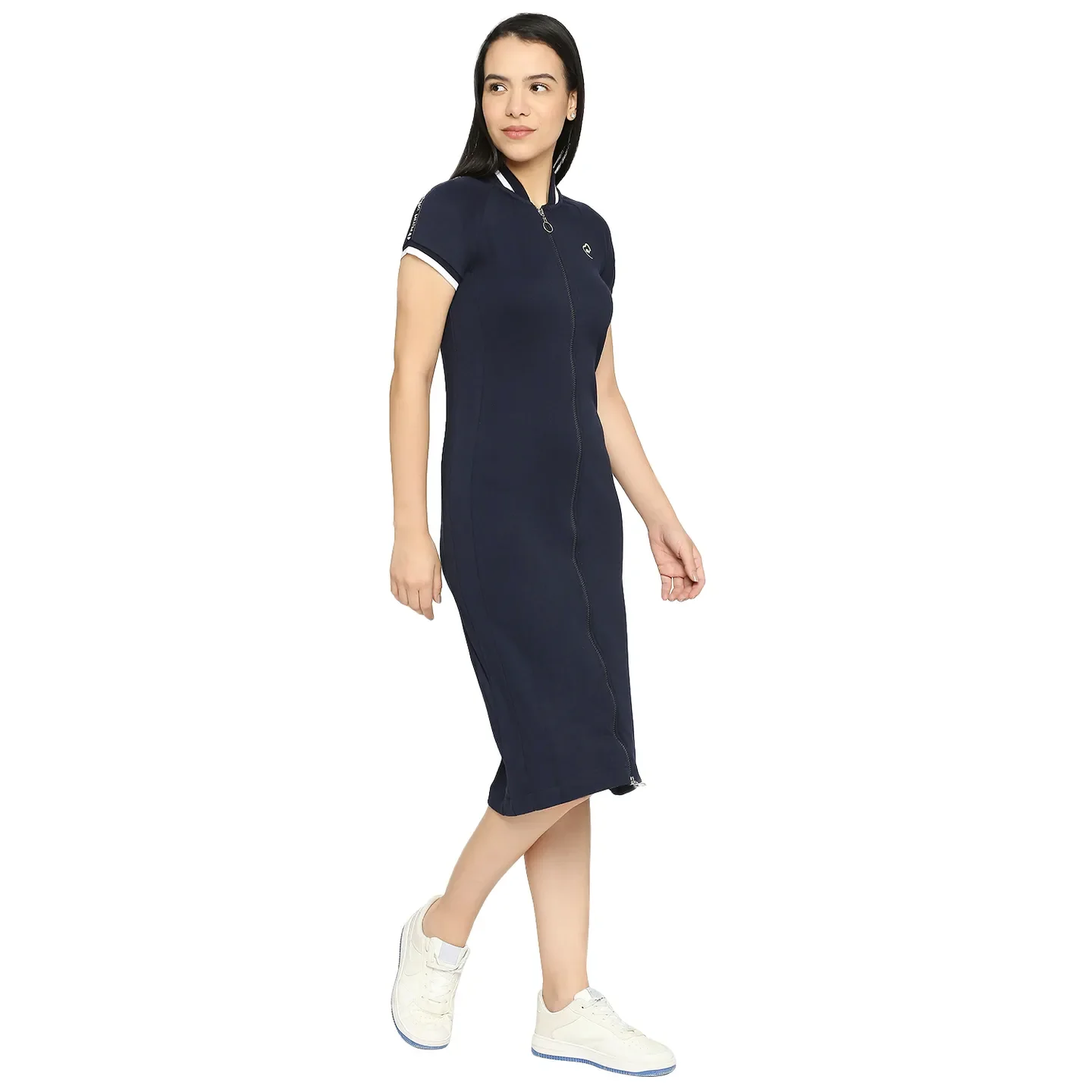 Blue Women's Short Sleeve Cotton Dress By Being Human Clothing - Image 3