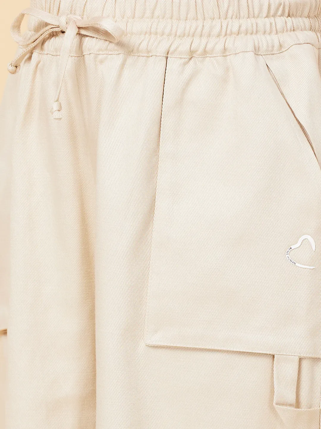 Off White Flared Regular Fit Women's Cotton Blend Track Pants By Being Human Clothing - Image 5