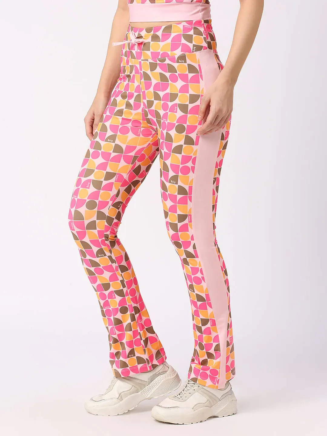 Pink Boot Cut Women's Track Pants By Being Human Clothing