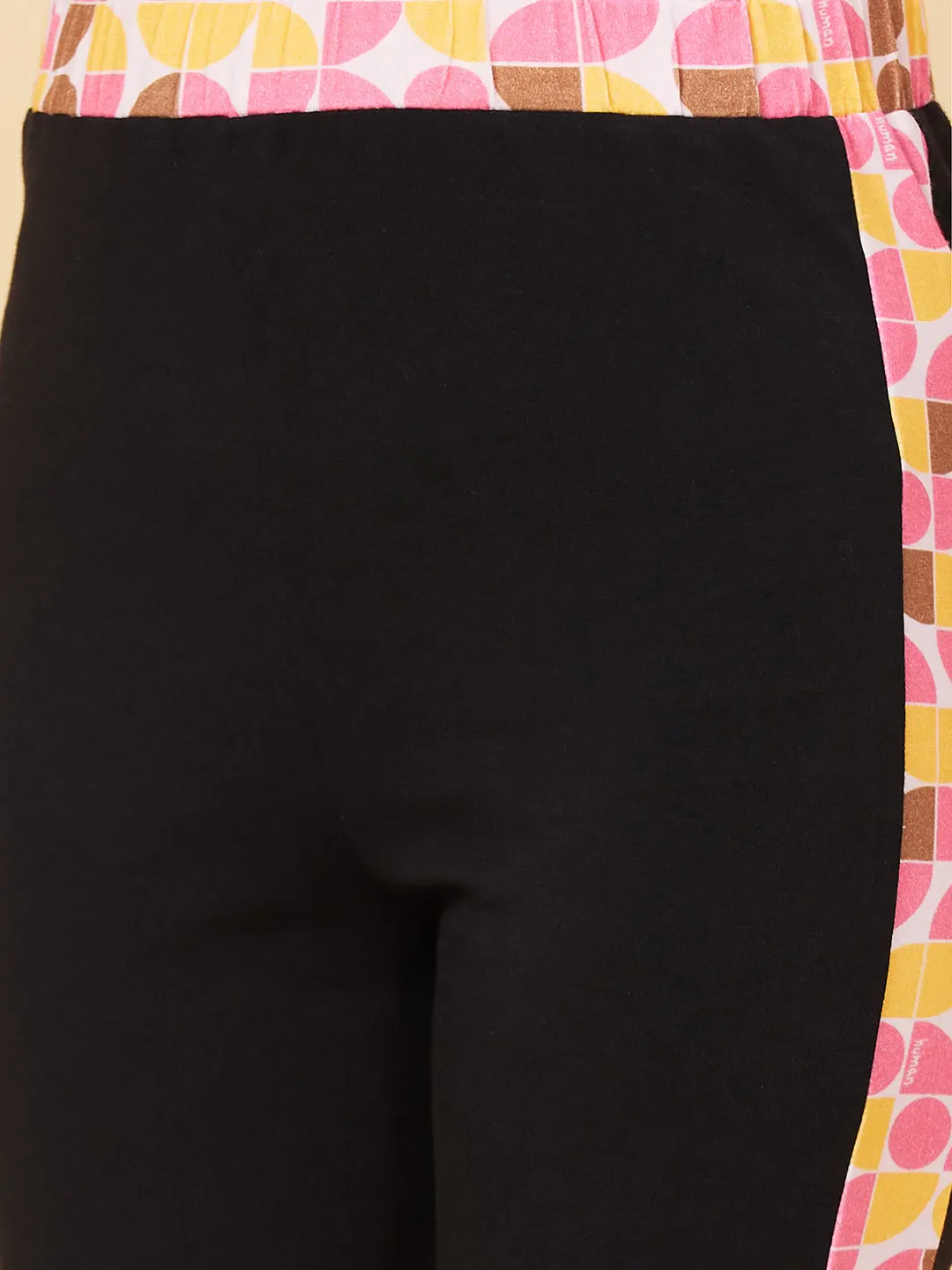 Black Skinny Fit Women's Cotton Track Pants By Being Human Clothing - Image 5