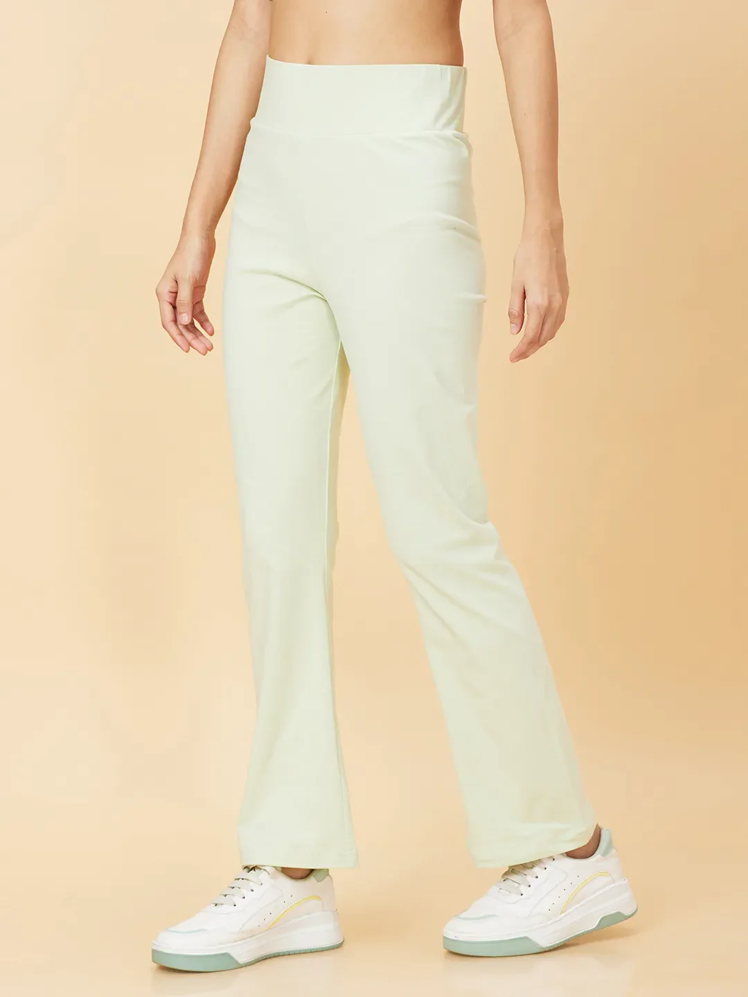 Green Boot Cut Women's Cotton Track Pants By Being Human Clothing - Image 3