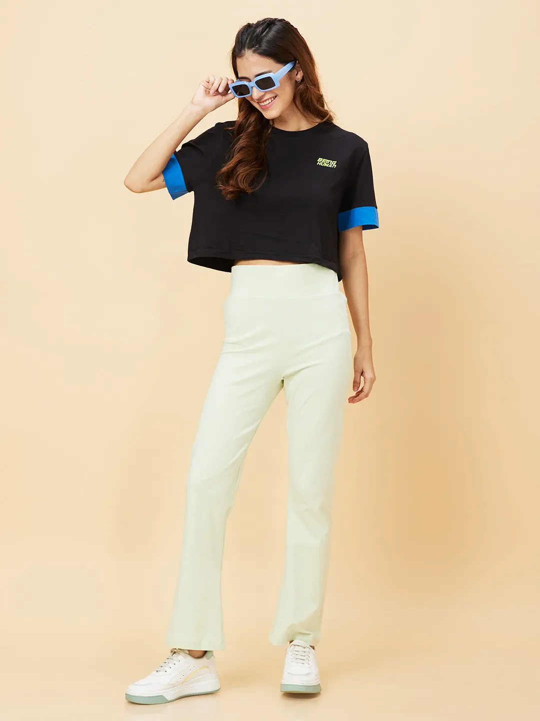 Green Boot Cut Women's Cotton Track Pants By Being Human Clothing - Image 6
