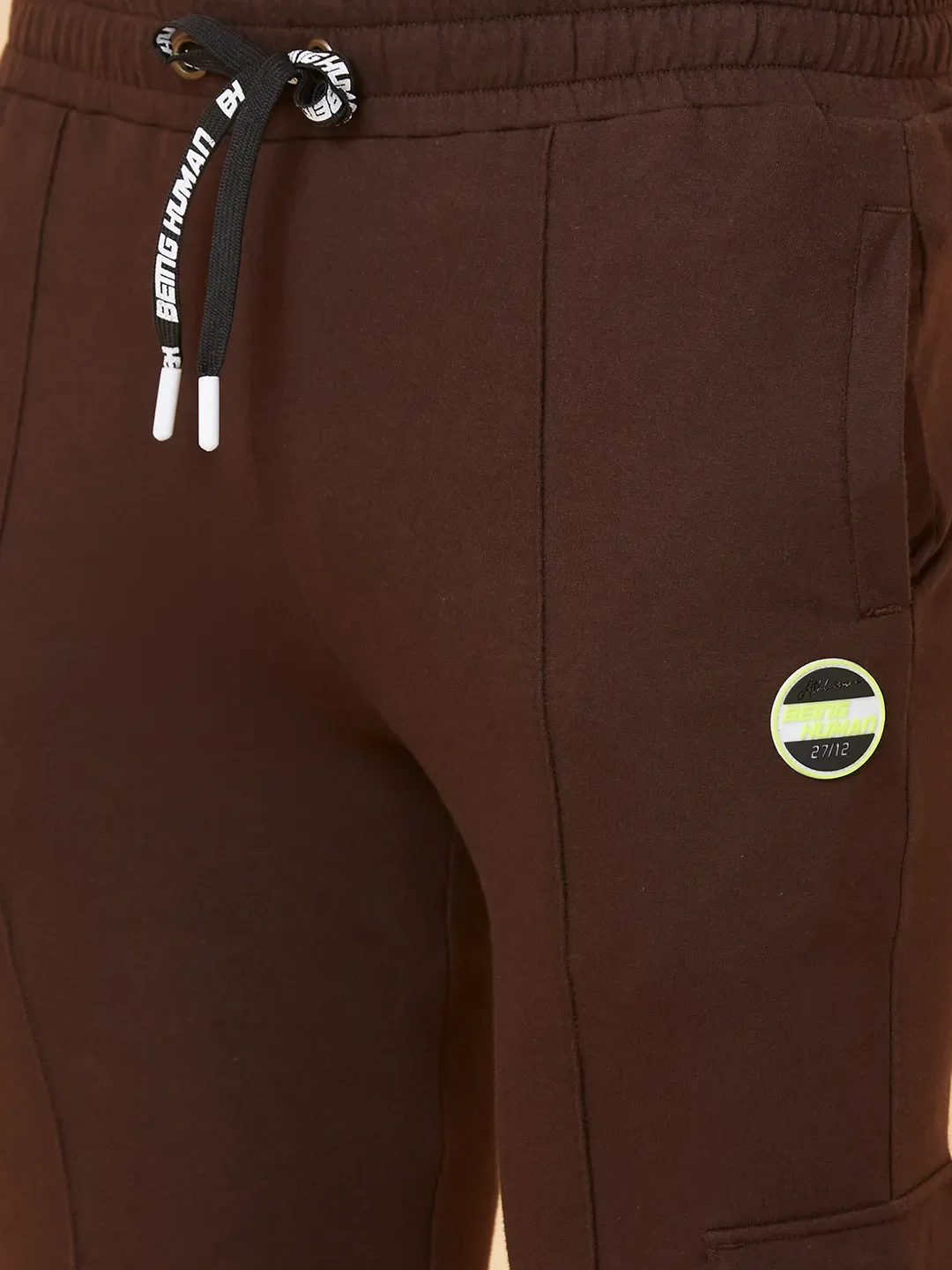Brown Relaxed Fit Women's Cotton Track Pants By Being Human Clothing - Image 5