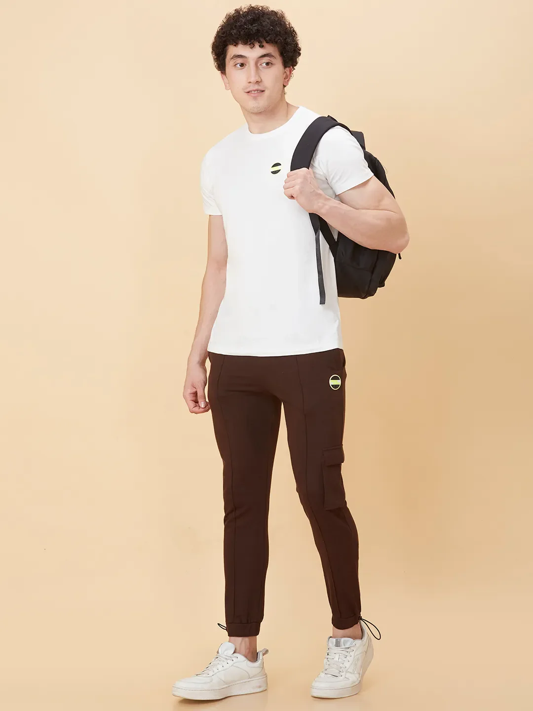 Brown Relaxed Fit Women's Cotton Track Pants By Being Human Clothing - Image 6