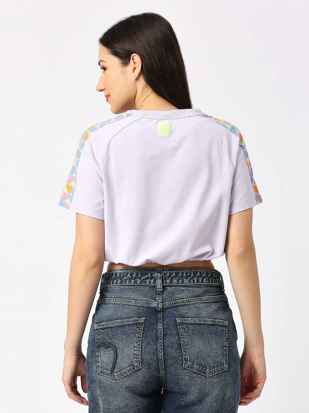 Off White Boxy Fit Women's Cotton Cropped T-Shirt By Being Human Clothing - Image 4