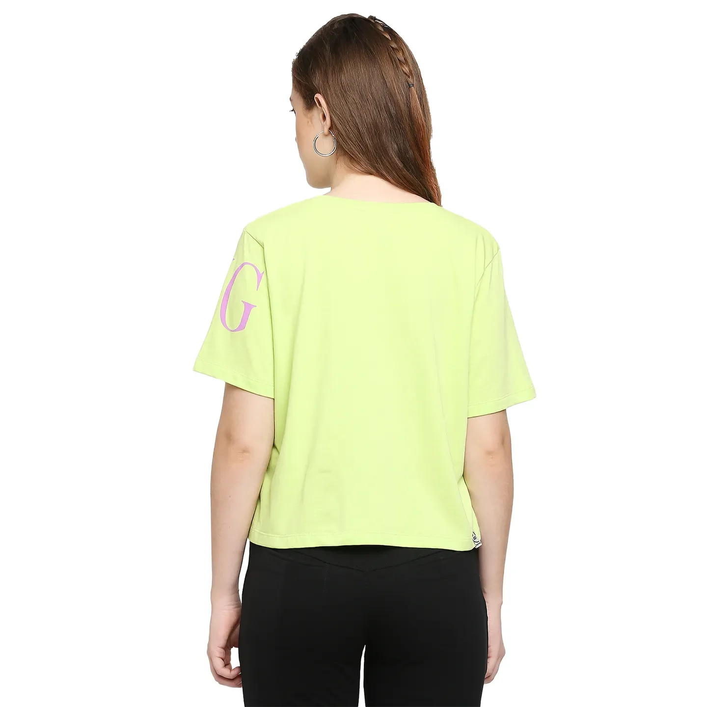 Yellow Boxy Fit Women's Cotton T-Shirt By Being Human Clothing - Image 4