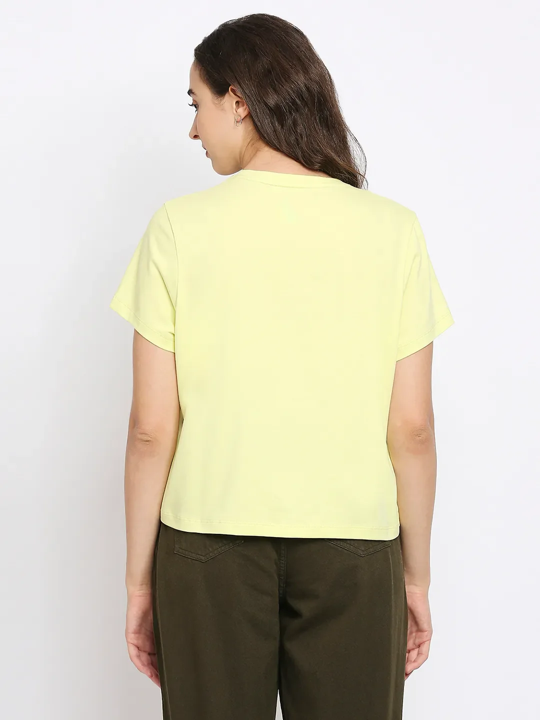 Yellow Boxy Fit Women's Cotton T-Shirt By Being Human Clothing - Image 3