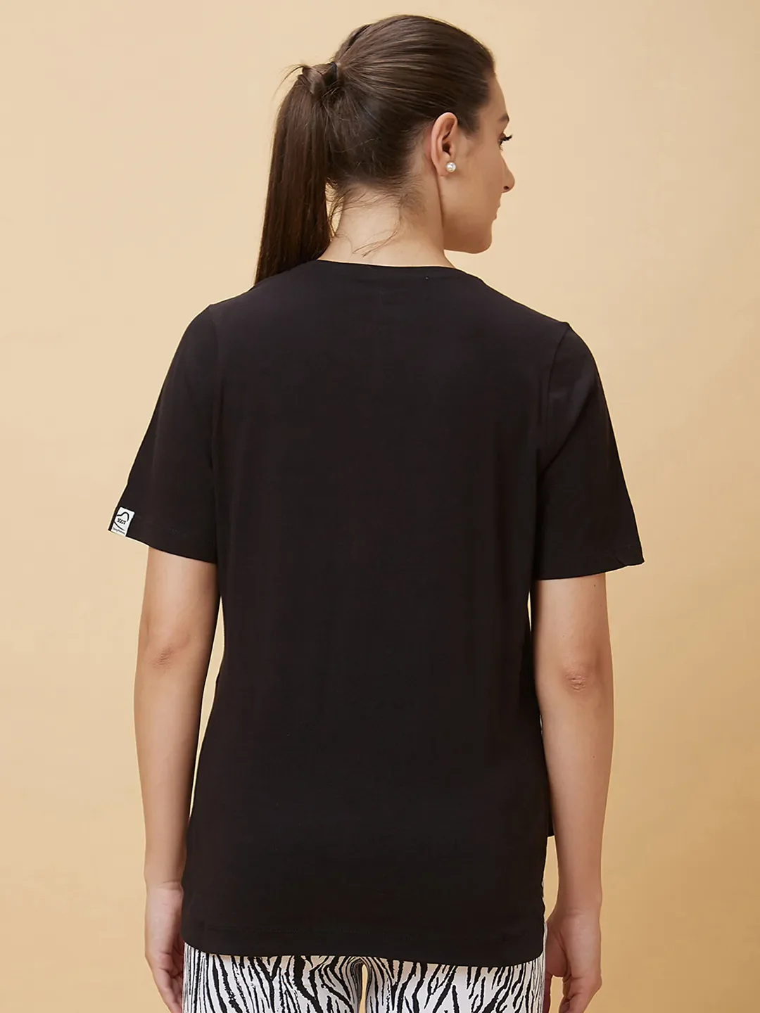 Black Boxy Fit Short Sleeve Women's T-Shirt By Being Human Clothing - Image 3