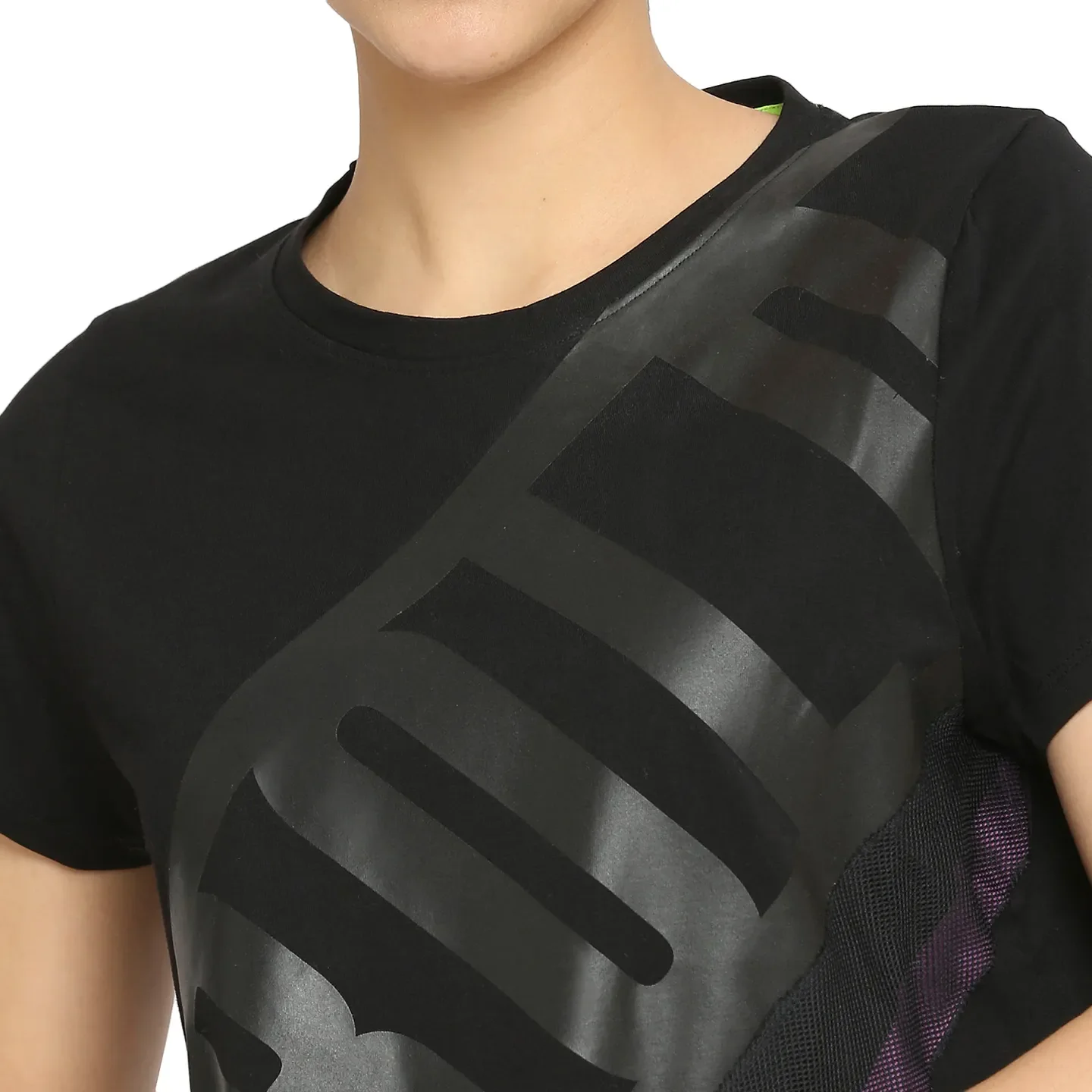 Black Easy Fit Women's Cotton T-Shirt By Being Human Clothing - Image 5