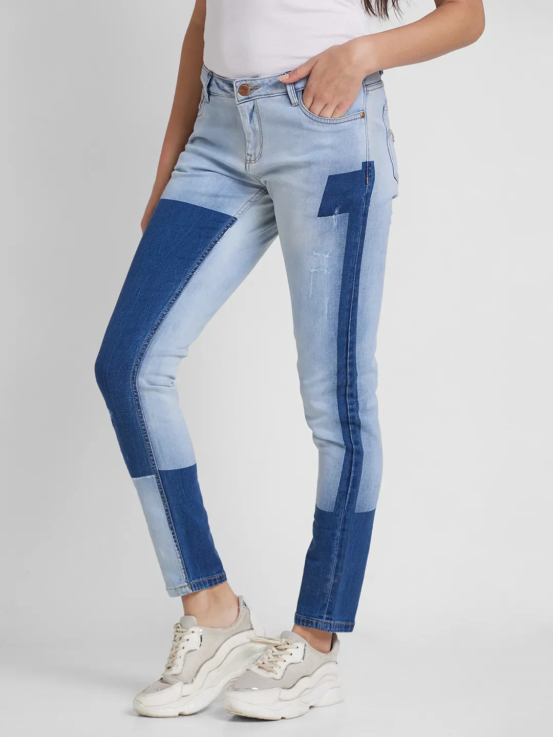 Blue Boy Friend Fit Cotton Women's Denims by Being Human Clothing - Image 4