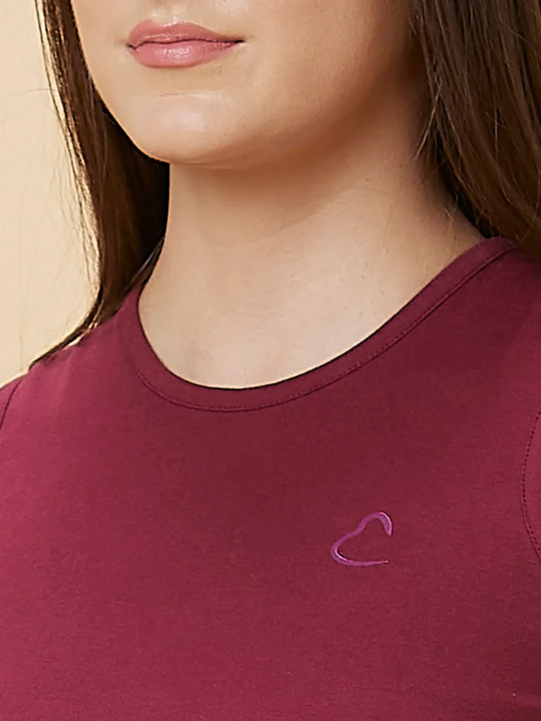 Maroon Slim Fit Women's Short Sleeve Cropped T-Shirt By Being Human Clothing - Image 5