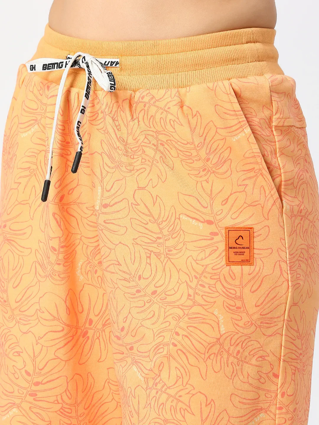 Yellow Low Waist Women's Cotton Blend Track Pants By Being Human Clothing - Image 5