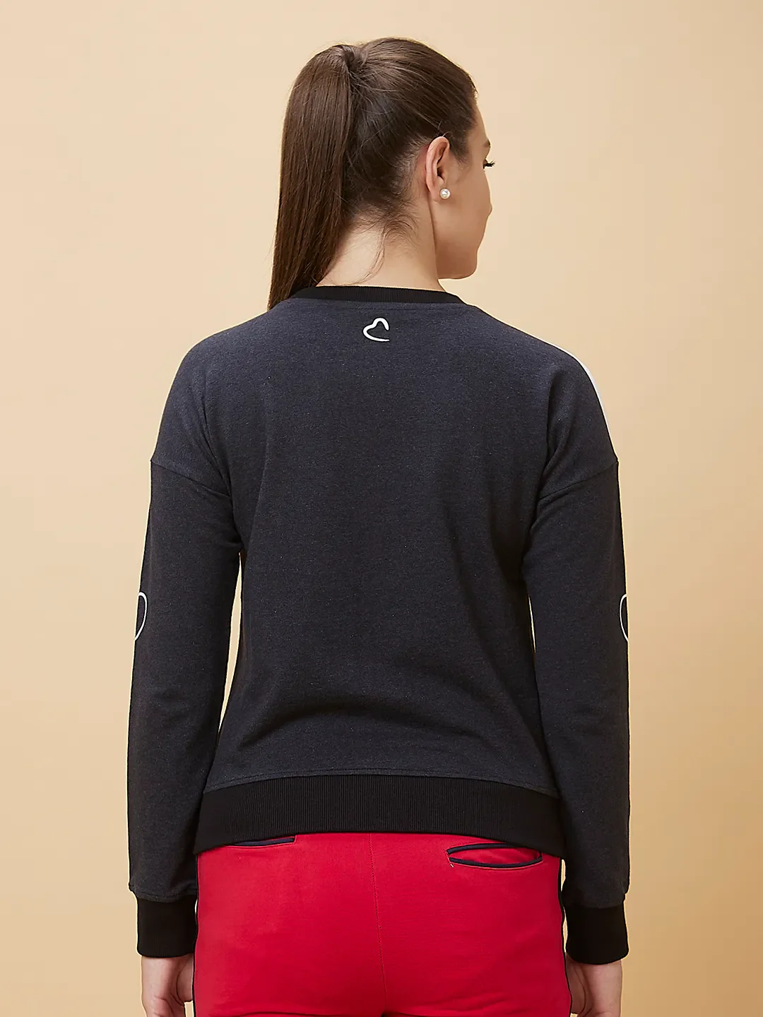 Charcoal Long Sleeve Women's Sweatshirt By Being Human Clothing - Image 3