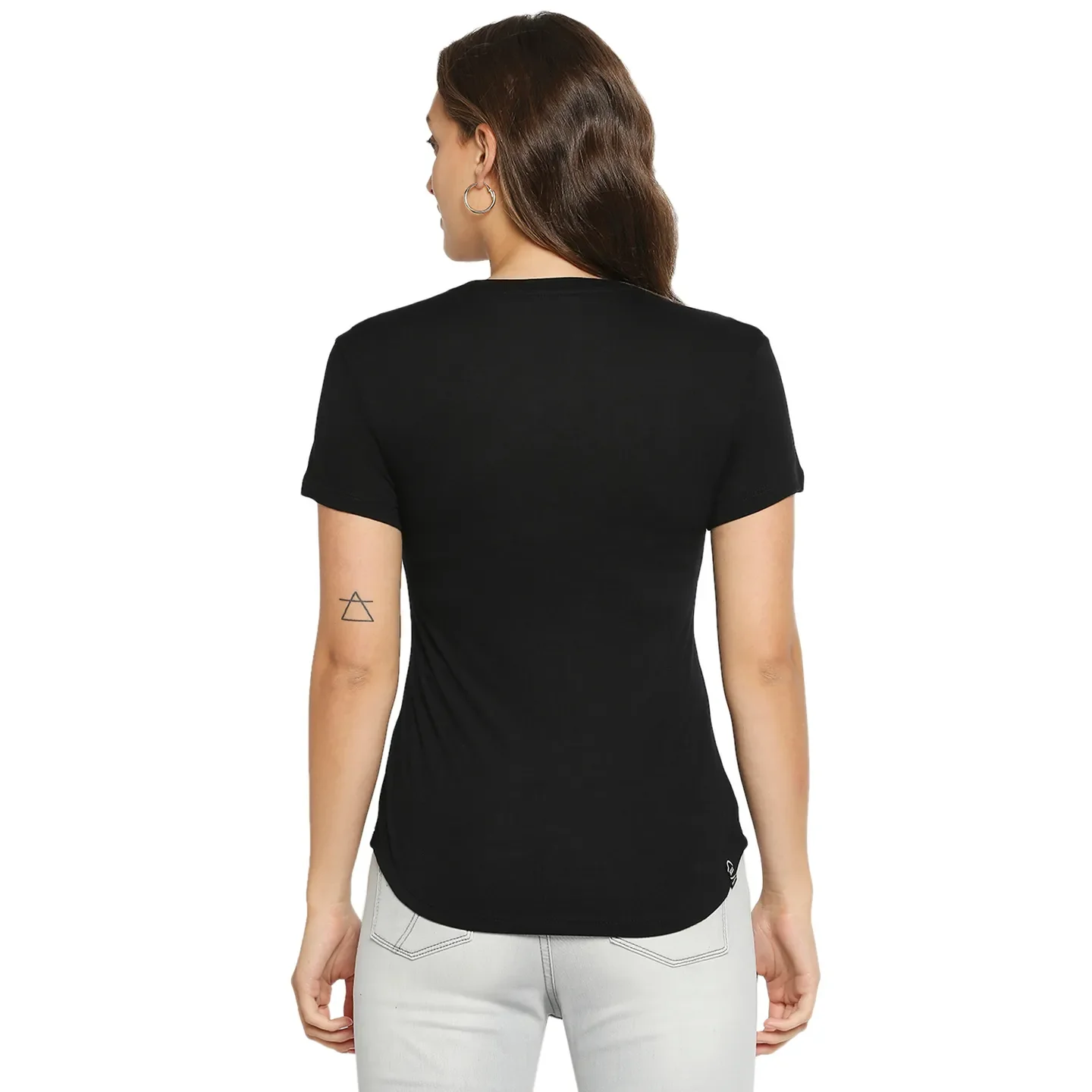Black Easy Fit Women's Viscose T-Shirt By Being Human Clothing - Image 3