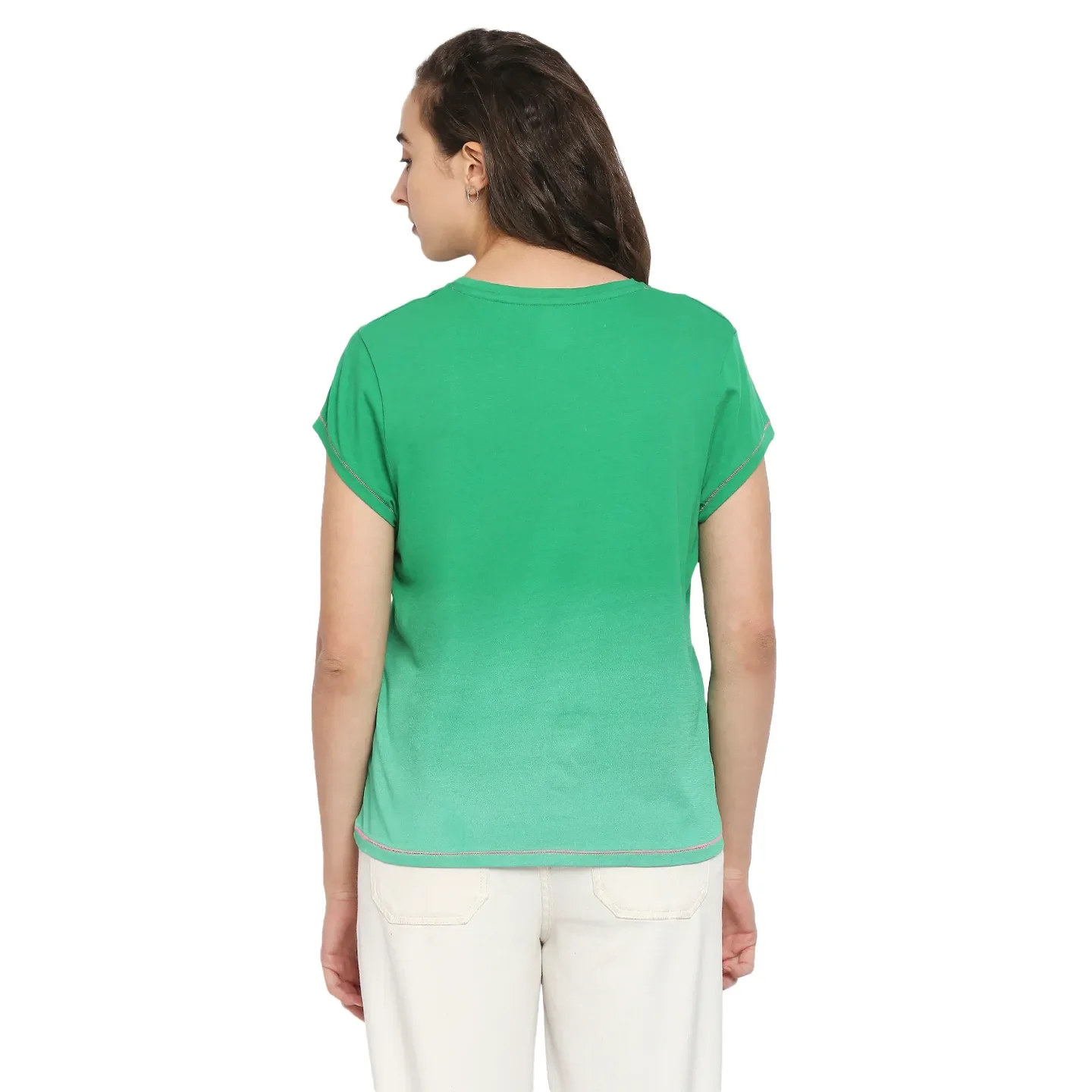 Green Easy Fit Women's Cotton T-Shirt By Being Human Clothing - Image 4