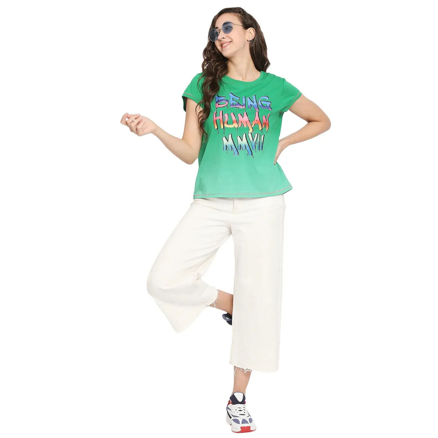 Green Easy Fit Women's Cotton T-Shirt By Being Human Clothing - Image 6