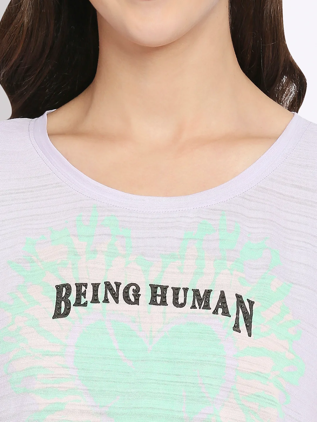 Off White Easy Fit Women's Cotton T-Shirt By Being Human Clothing - Image 5