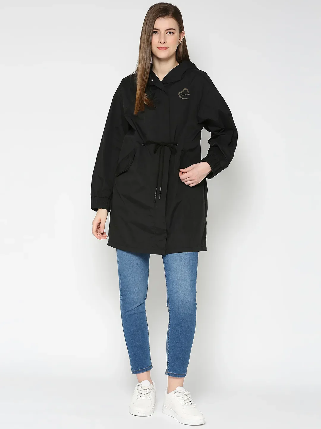 Black Easy Fit Long Sleeve Women's Jacket By Being Human Clothing - Image 6