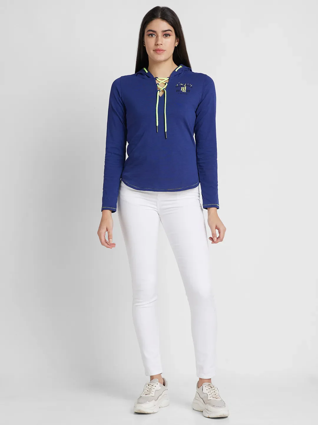 Navy Easy Fit Women's Cotton T-Shirt By Being Human Clothing - Image 2