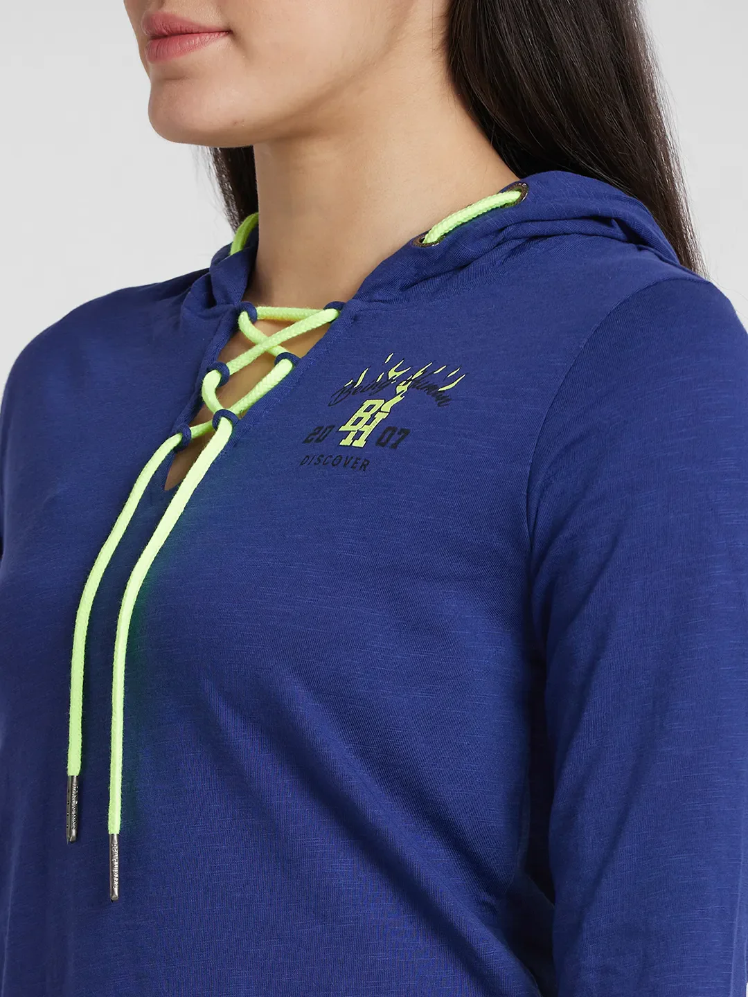 Navy Easy Fit Women's Cotton T-Shirt By Being Human Clothing - Image 5