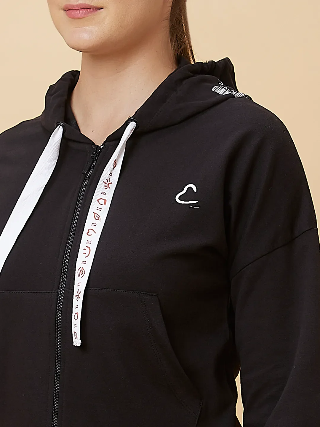 Black Long Sleeve Women's Hoodie By Being Human Clothing - Image 5