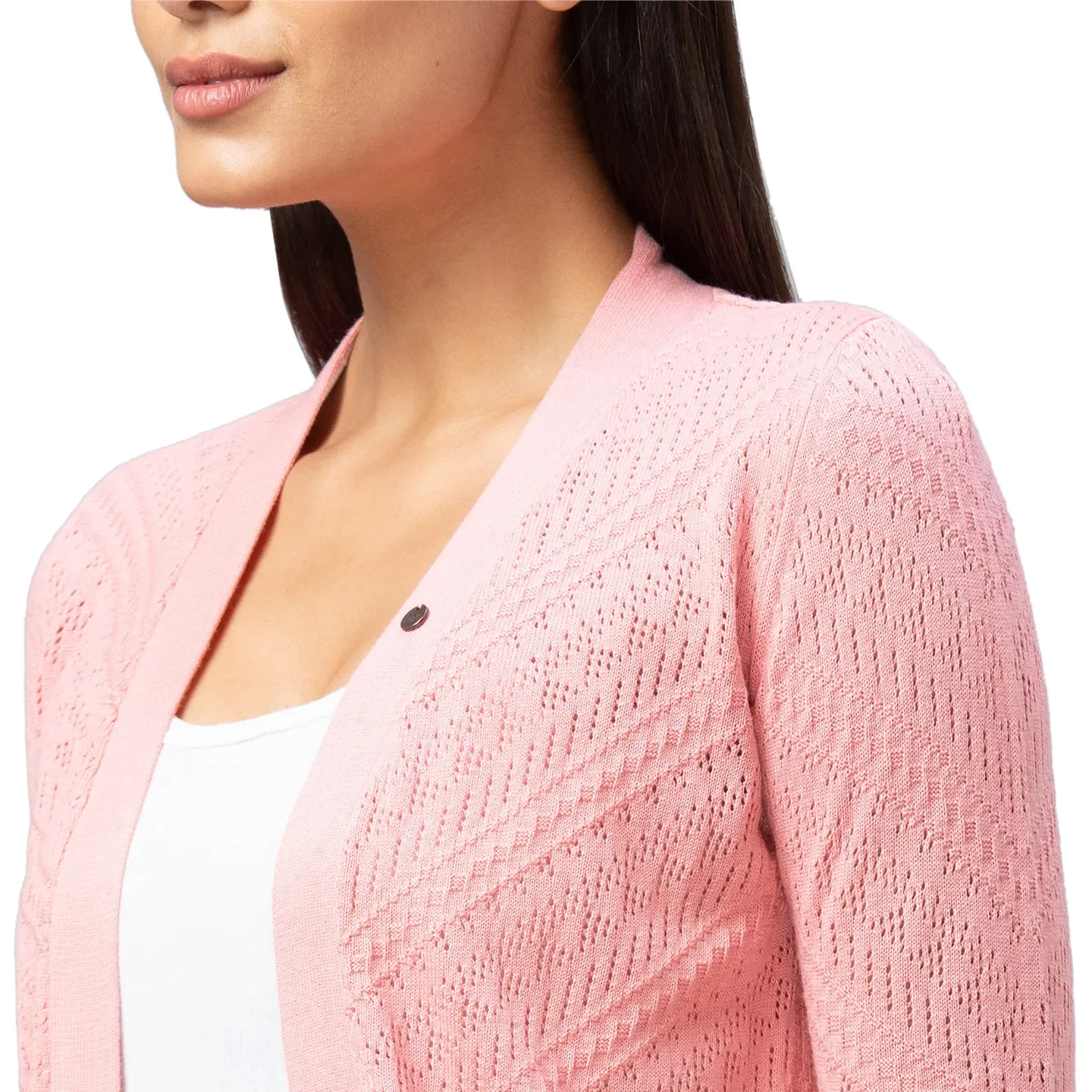 Pink Easy Fit Women's Viscose Shrug By Being Human Clothing - Image 5