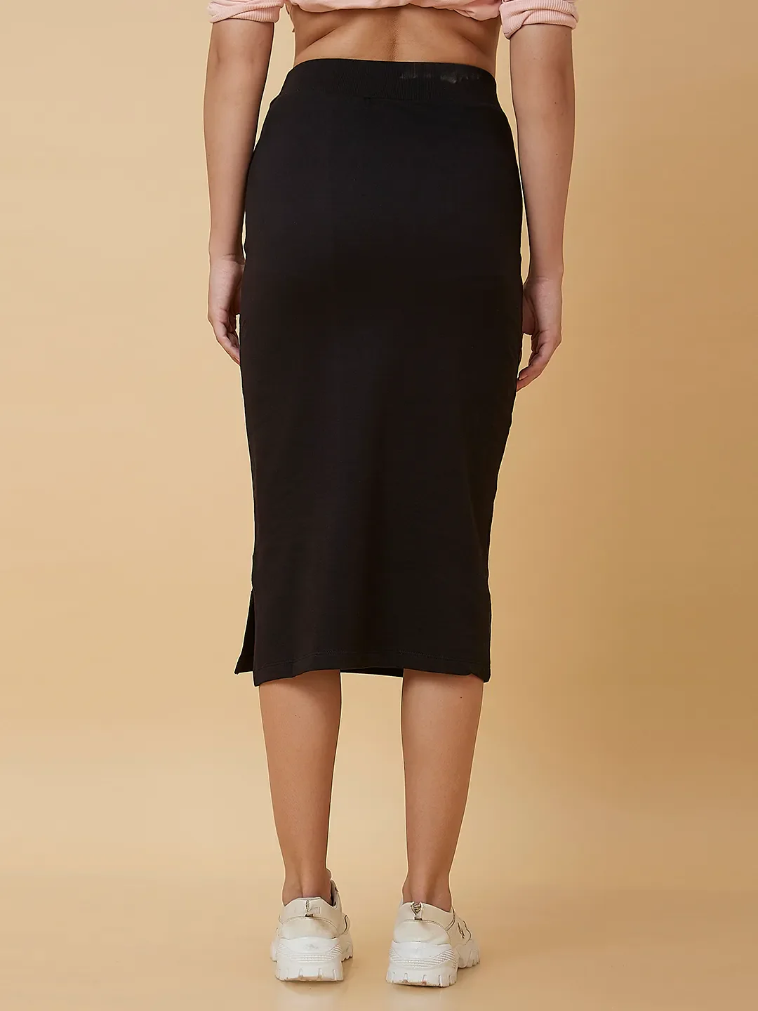 Black Straight Fit Women's Skirts By Being Human Clothing - Image 3