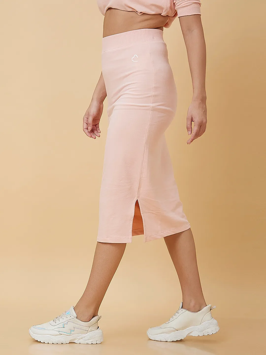 Pink Straight Fit Women's Skirts By Being Human Clothing - Image 4