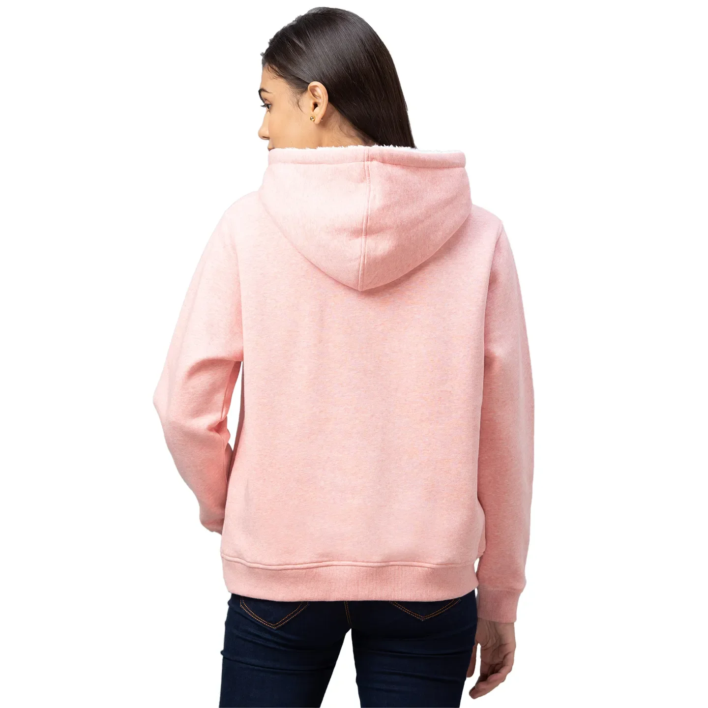 Pink Long Sleeve Women's Hoodie By Being Human Clothing - Image 3